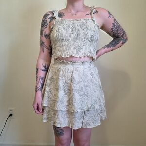 Paper Crane Flowy Two-Piece Set - Skirt & Tank Top